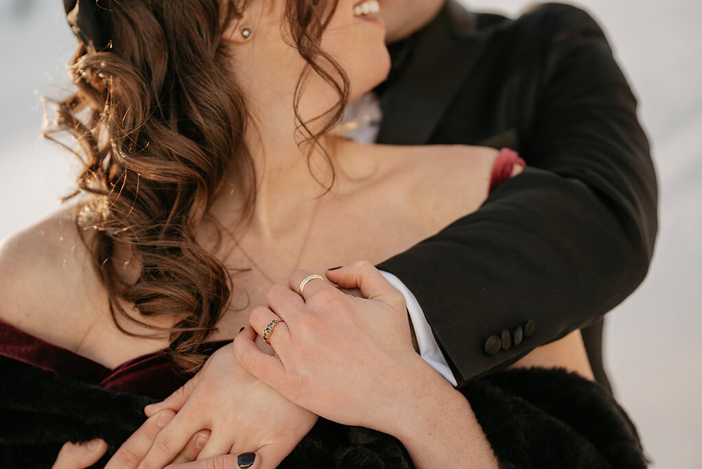 Couple embracing with love and affection